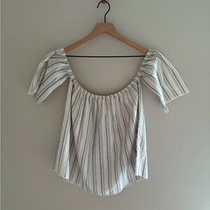 Free Kisses Off The Shoulder Linen Blend Top‎ Blouse Size Medium